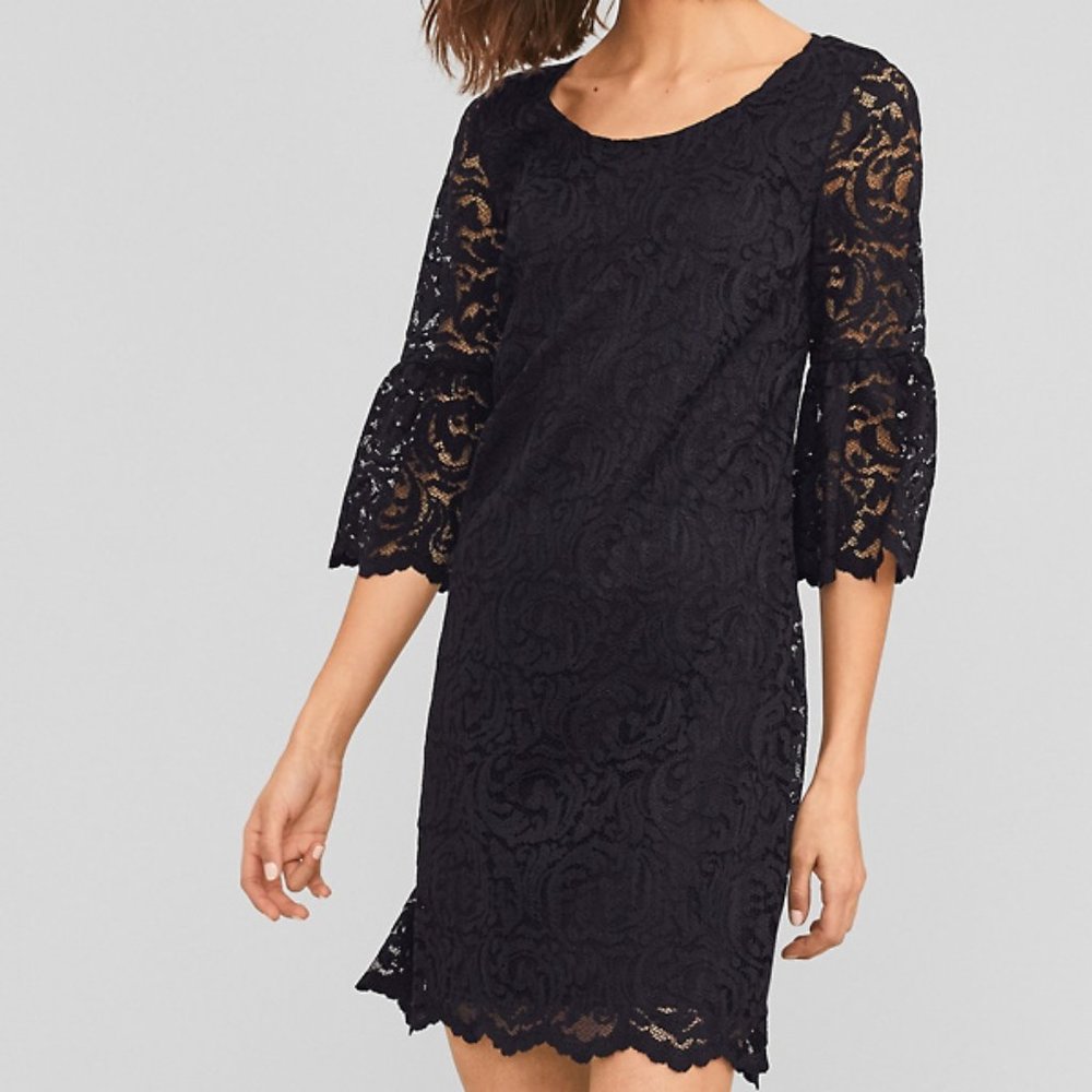 Garnet Hill Lace Bell Sleeve Dress